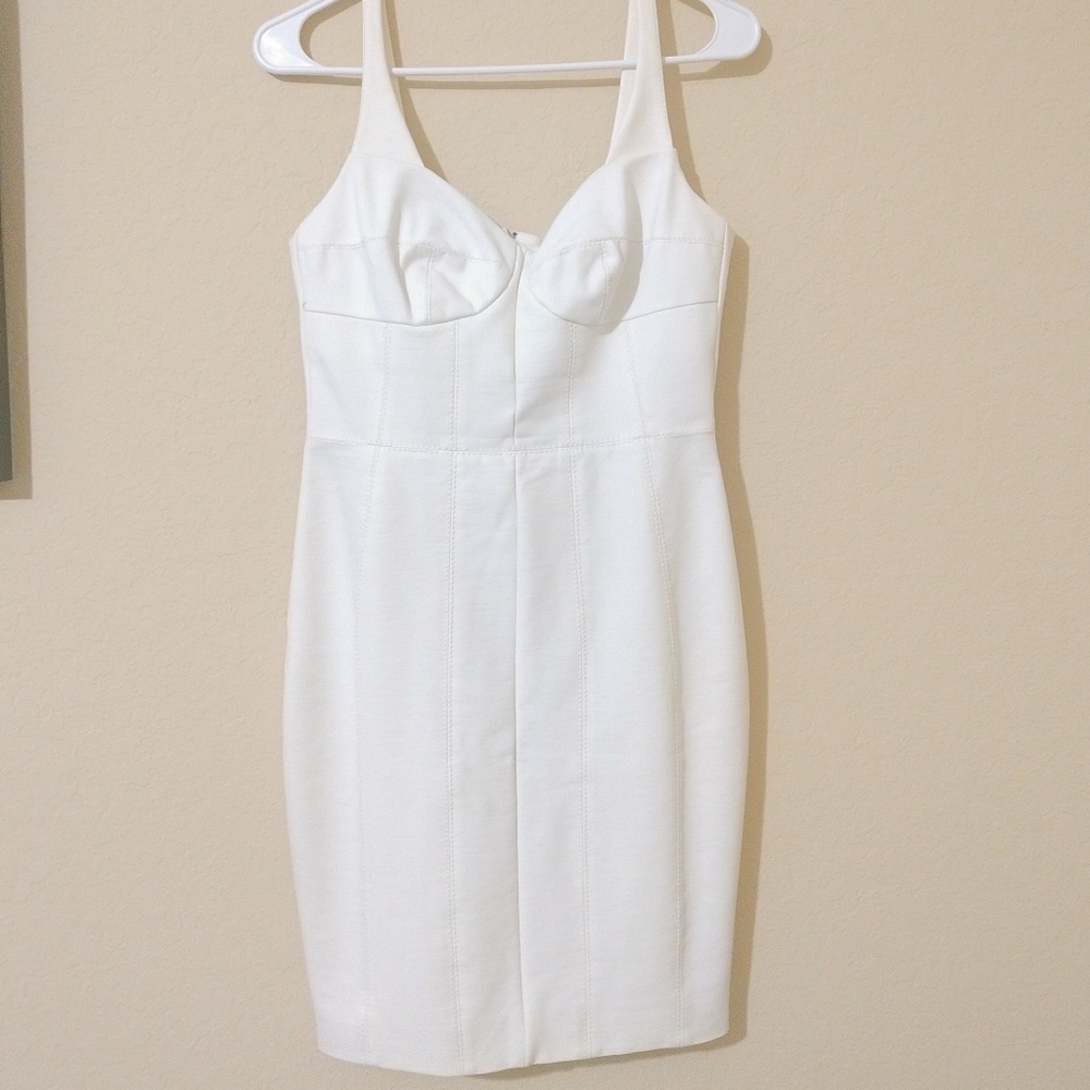 White casual, sexy, elegant dress.